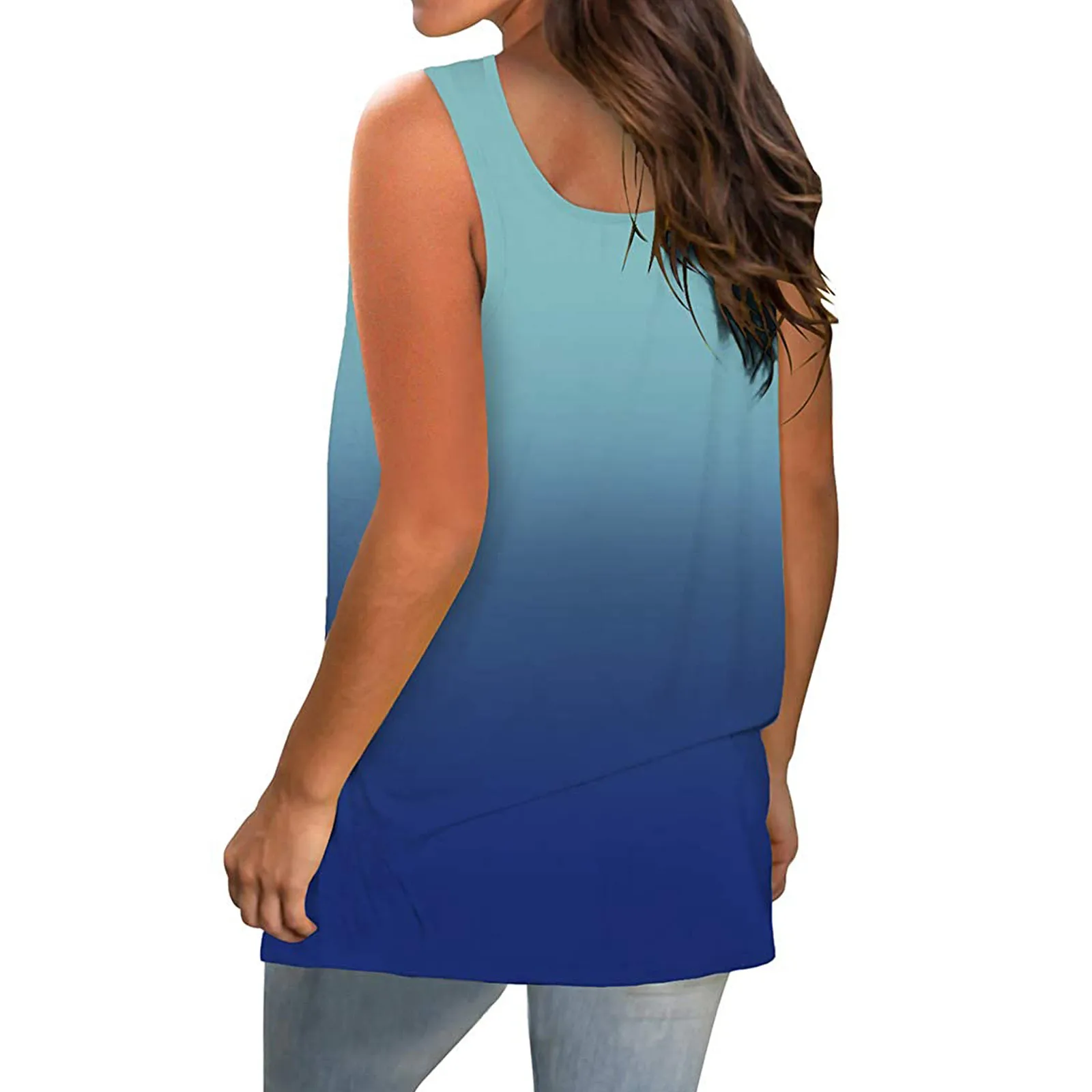 Женские рубашки в полоску без рукавов туника на пуговицах Повседневная блузка с