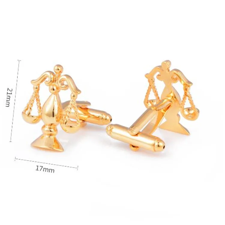 

20pairs/lot Luxury Golden/Silver Scales of Justice Cufflinks Balance Scales Cuff Links Shirt Cuff Buttons Men's Jewelry