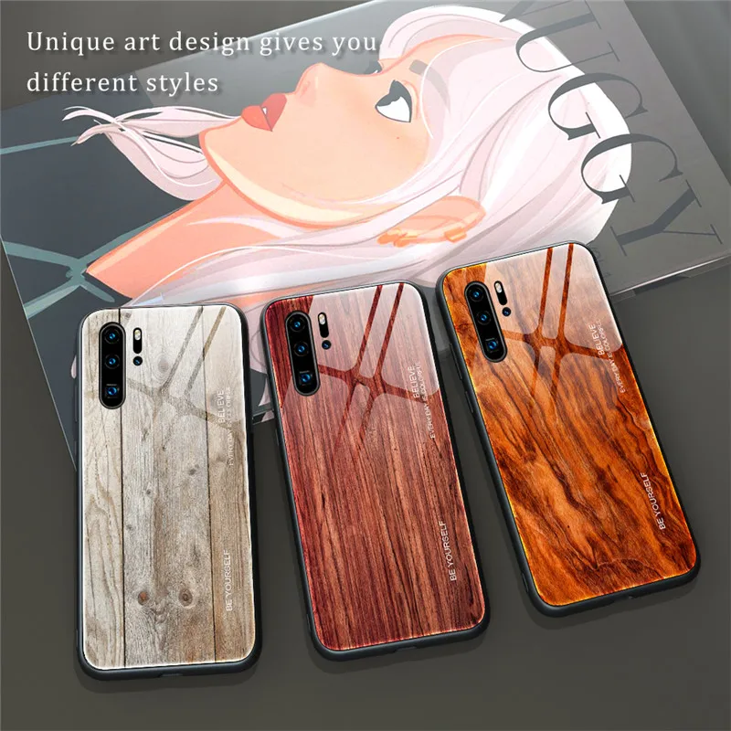 Чехол для телефона из закаленного стекла с деревянным покрытием Huawei Honor 10i 20i 10 20