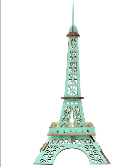 

DIY Model toys 3D Wooden Puzzle-Little paris tower Wooden Kits Educational Puzzle Game Assembling Toys Gift for Kids Adult P9