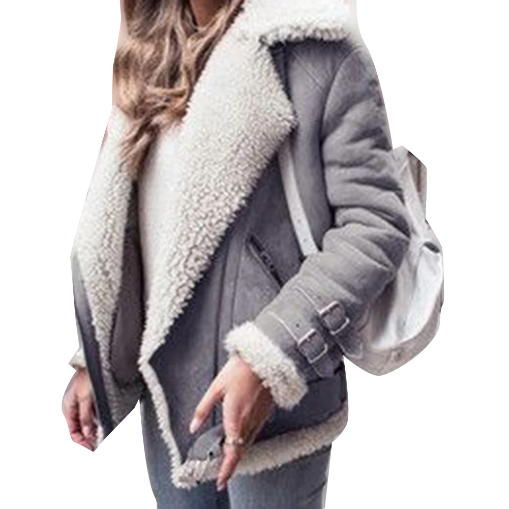 Зимняя женская мотоциклетная куртка из оленьей кожи с длинными рукавами и