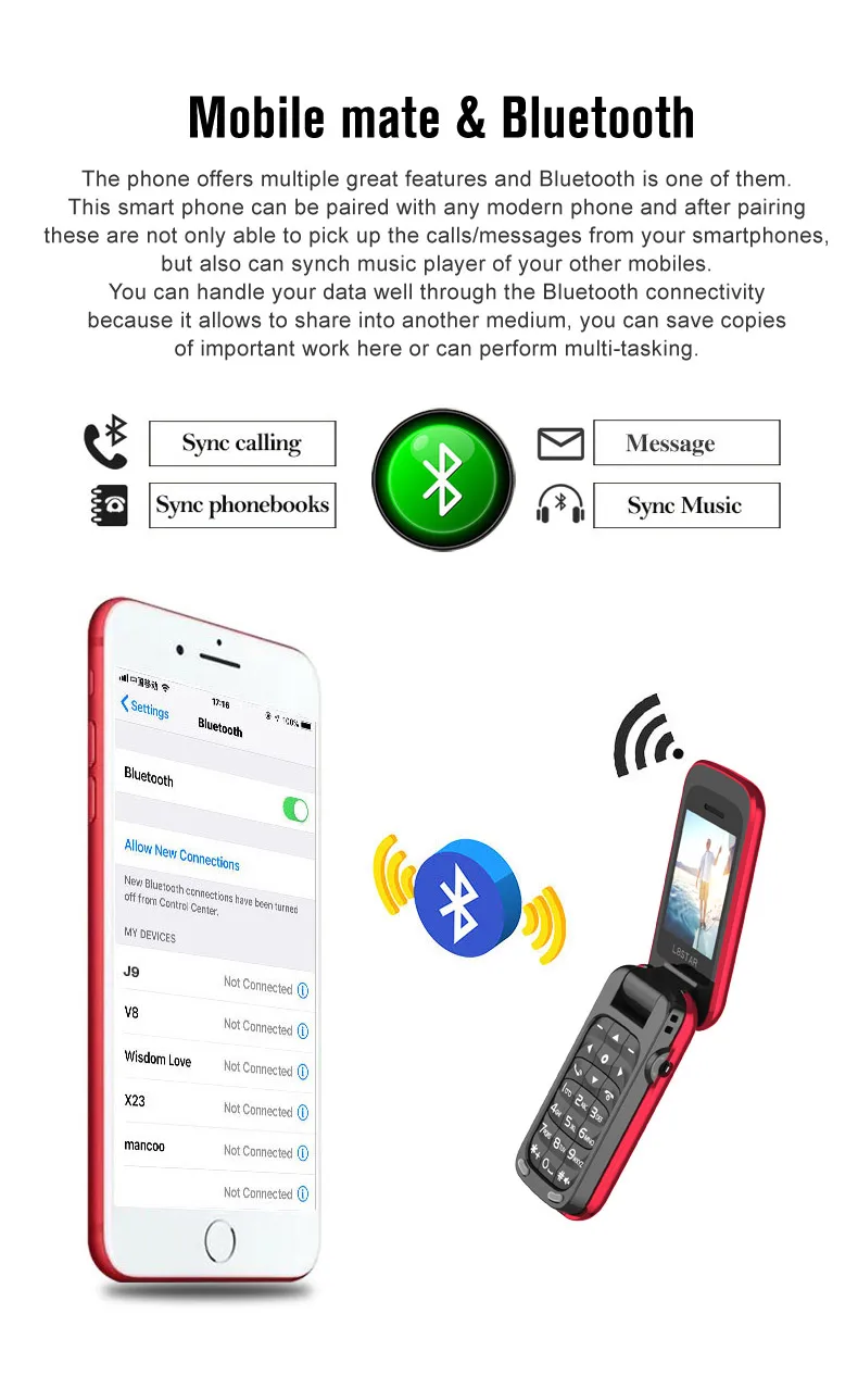 Новейший L8star BM60 мини флип музыкальный телефон Bluetooth циферблат мобильный телефон FM радио волшебный голосовой смены 3,5 разъем для наушников Mp3 музыка