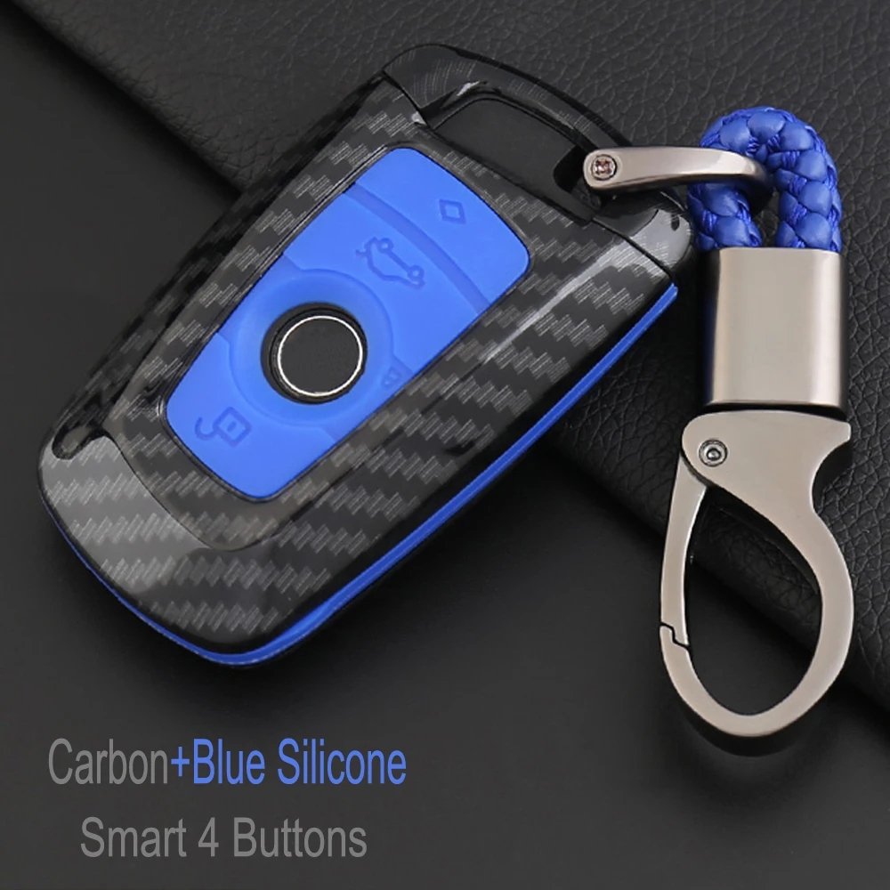 УГЛЕРОДНЫЙ + силиконовый Комплект универсальных автомобильных ключей для BMW 1 3 5 7