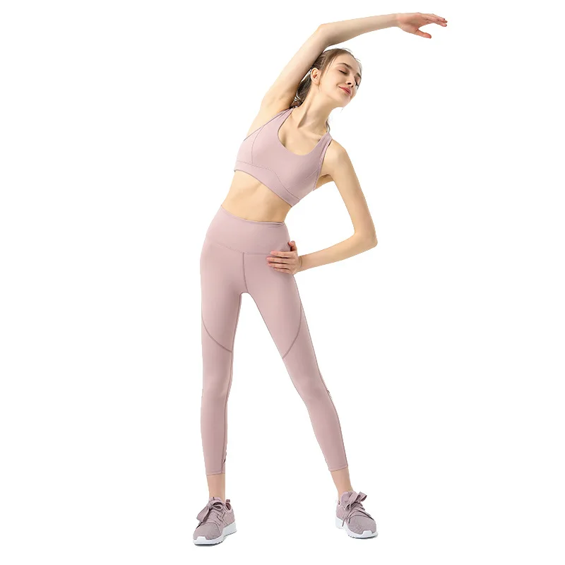 

New Hollow High Waist Nude Feel Yoga Pants Women's Peach Hip Fitness Pants Tight Stretch Sports Trousers
