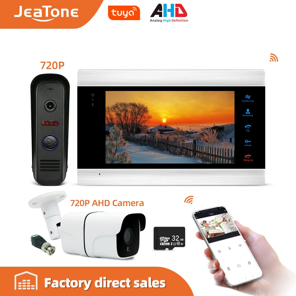 720P/AHD 7 &quotIP видео домофон с водонепроницаемым 1200TVL миниатюрный дверной звонок + 720P