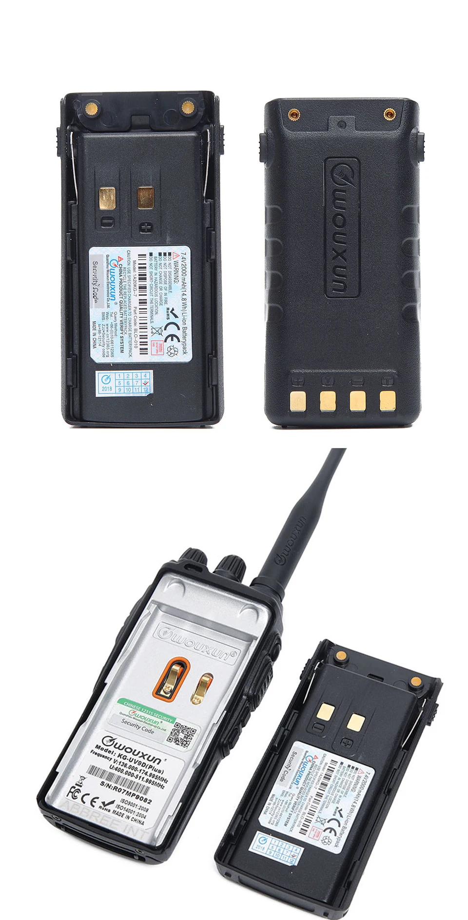 Wouxun KG-UV9D Plus Walkie Talkie CB радиостанция приемопередатчик многодиапазонный Воздушный диапазон частоты 108-136 МГц полицейский 350-390 МГц UV-9R