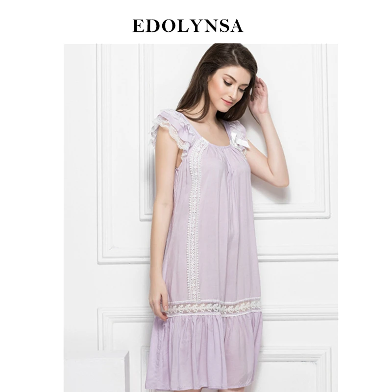 

Nightgowns Sleepshirts 2023 Sexy Sleepwear Home Dress Lace Dresses Princes Sleep & Lounge Solid Nightgown Female Nightdress#H305