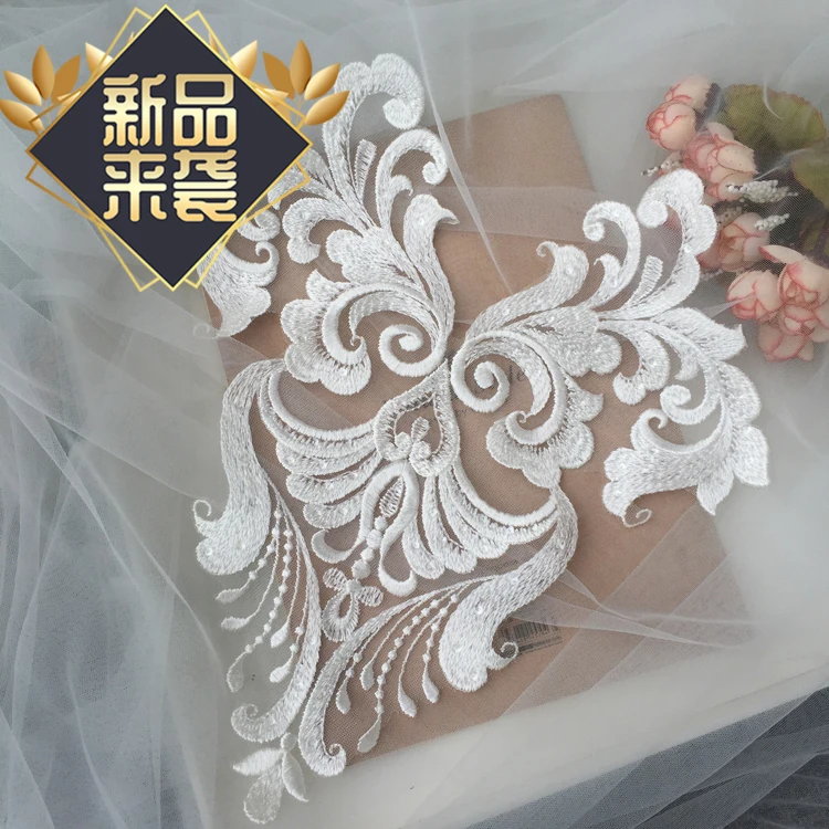 Вышивка бисером в форме сердца Воротник Цветы из кружева для аппликаций Танцы