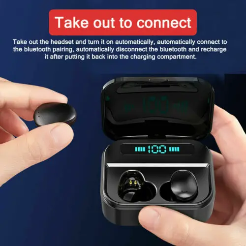 

Bluetooth 5.0 Headset TWS Wireless Earphones Twins In-Ear Earbuds 5D Stereo LED Percent Display
