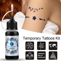 gel temporary tattoo kit women men kids semi permanent tattoo ink summer trend art painting diy fake freckles tattoo stencils