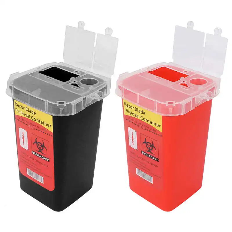 

For Tattooing Tattoo Supplie Razor Blades Disposal Case Plastic Waste Blade Syringe Needles Trash Storage Box Eyelashes