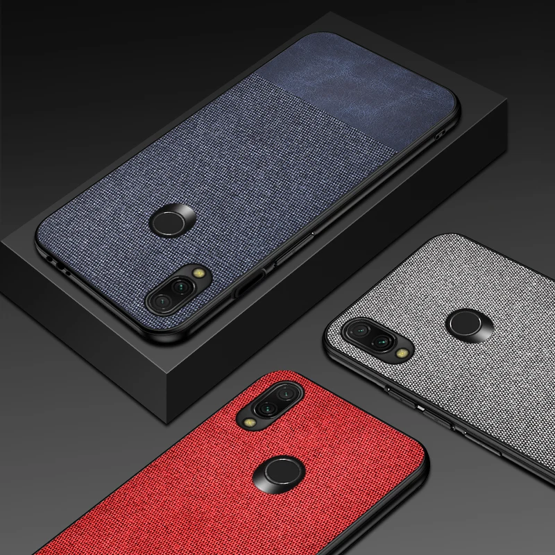 Тканевый кожаный чехол в стиле ретро для Xiaomi Redmi Note 7 Pro тонкий задней панели
