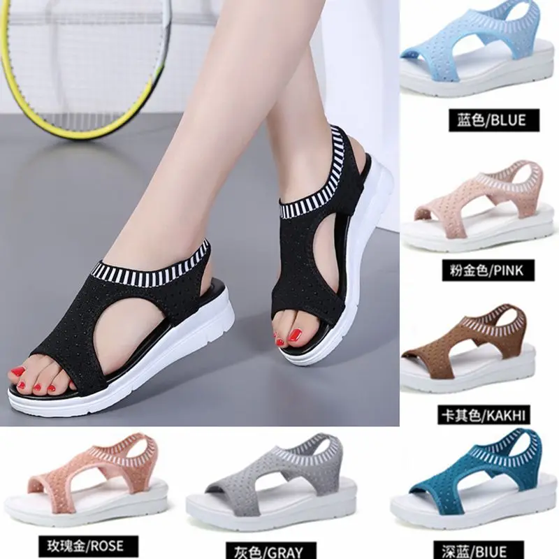 

Women Sandals 2020 New Female Shoes Women Summer Wedge Comfort Sandals Ladies Flat Slingback Sandals Women Sandalias size 35-45