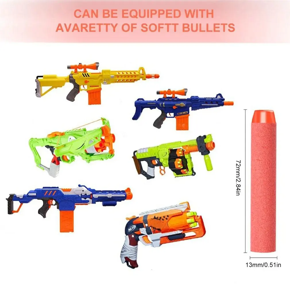 

100pcs For Nerf Bullets EVA Soft Hollow Hole Head 7.2cm Refill Bullet Darts for Nerf Toy Gun Accessories for Nerf Blasters