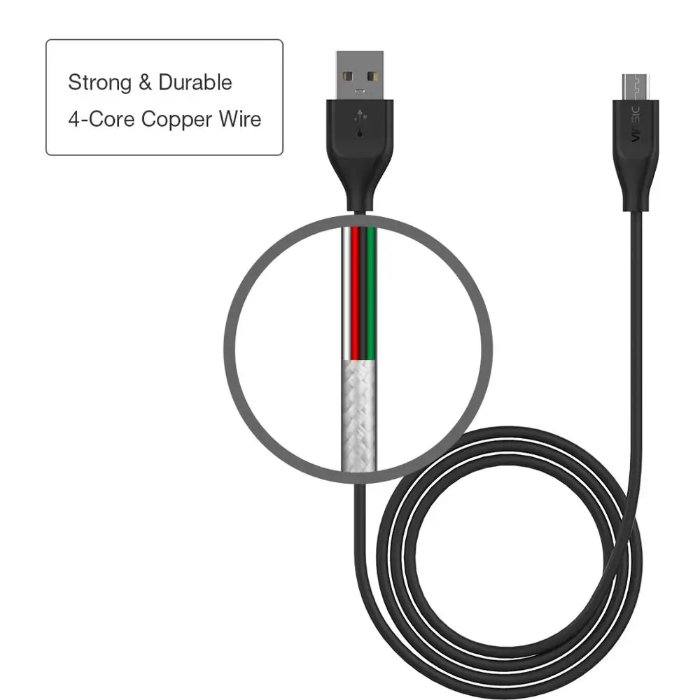Vinsic Micro usb type C кабель 5 шт. в упаковке для samsung Xiaomi huawei P30 телефонов USB-C зарядное