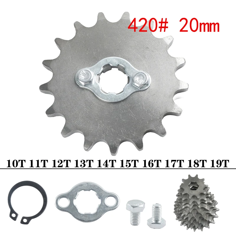 420# 20mm  Front Engine Sprocket  For Dirt Pit Monkey Dax Bike Go Kart ATV Quad Motorcycle 10 11 12 13 14 15 16 17 18 19 Teeth