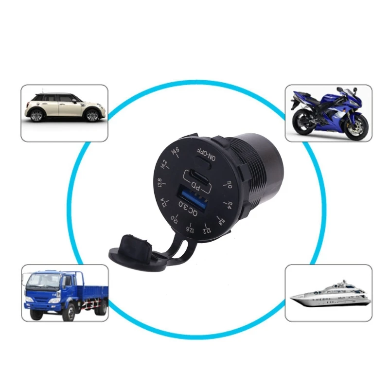 12V Быстрая зарядка 3 0 USB для колес техники высокой проходимости автомобильные