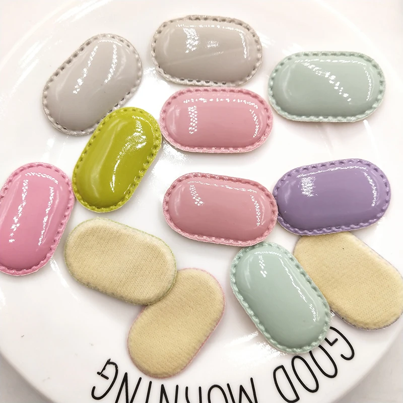 20 шт./лот квадратные блестящие ПУ накладки на заколки для волос Мягкие аппликации