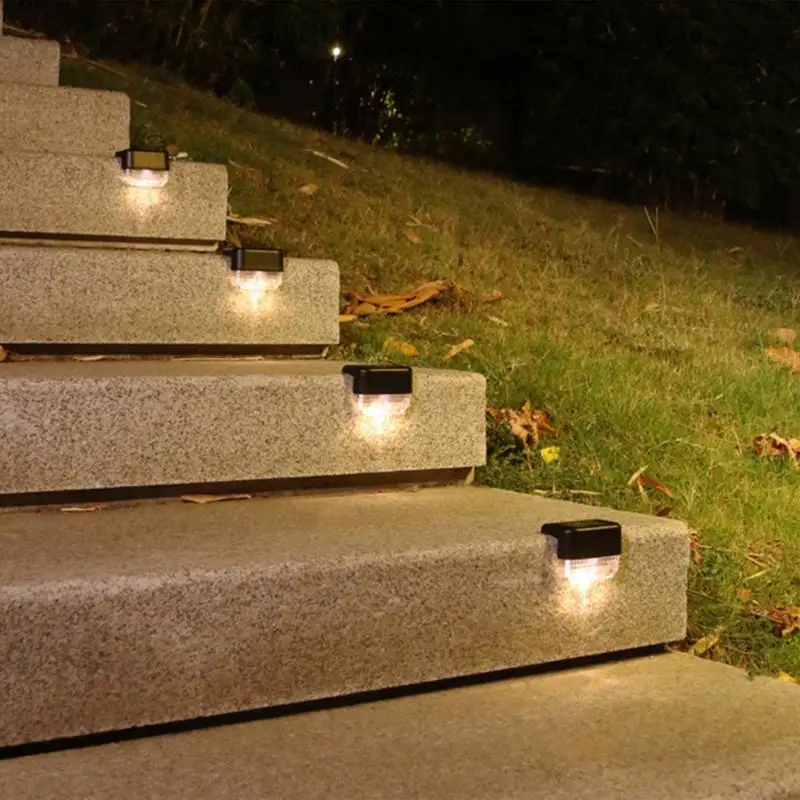 

LED Solar Lamp Path Stair Outdoor Waterproof Wall Light Garden Landscape Step Deck Lights Balcony Fence Solar Lights