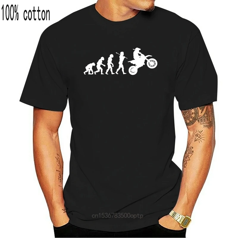 

New Cotton Printed T-shirts Tees Evolution Motocross T Shirts Men Cotton T-shirt Funny s Dirtbike women tshirt