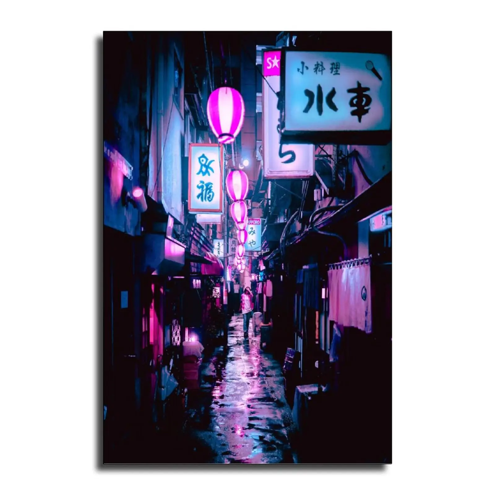 Киберпанк неоновый Япония Токийский эстетический холст художественный плакат и