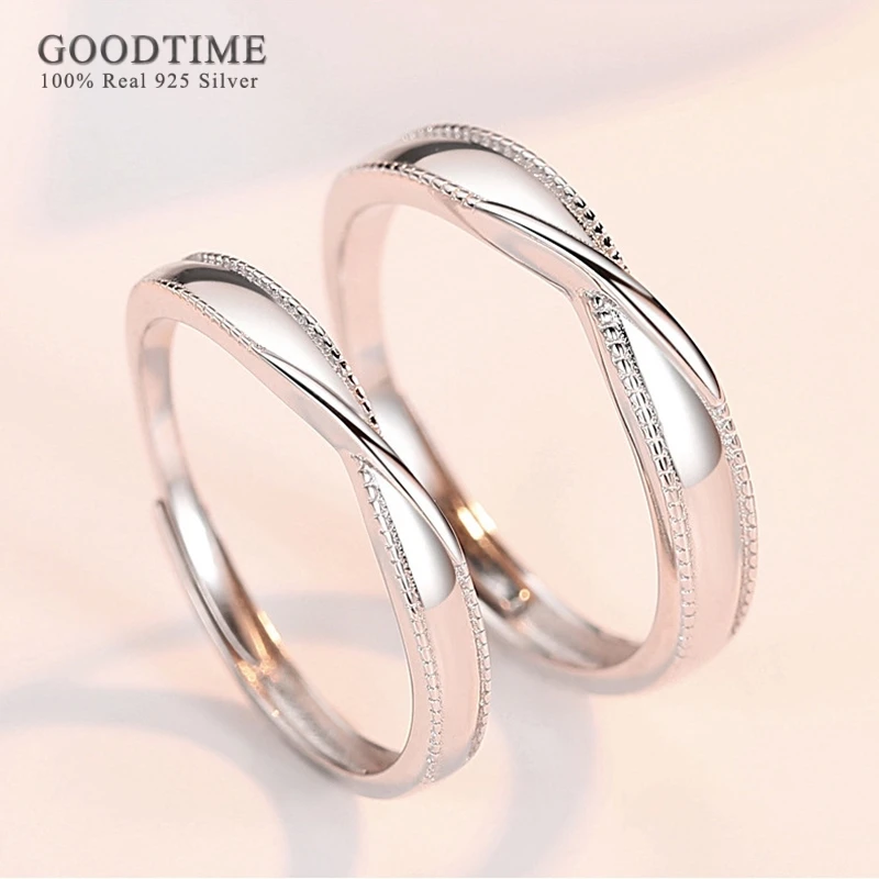 

Fashion Couple Rings Pure 100% 925 Sterling Silver Interwoven Rings For Women Men Anniversary Jewelry Accessories Lover Gift