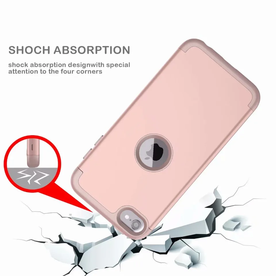 MAX-Q 3-в-1 противоударный чехол для задней панели s For ipod touch 6 6th поколения Жесткий &