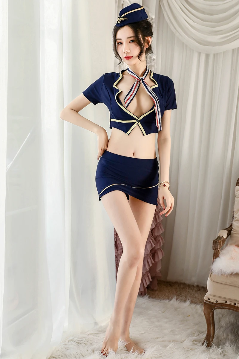 Форма стюардессы косплей женское сексуальное нижнее белье горячие девушки в
