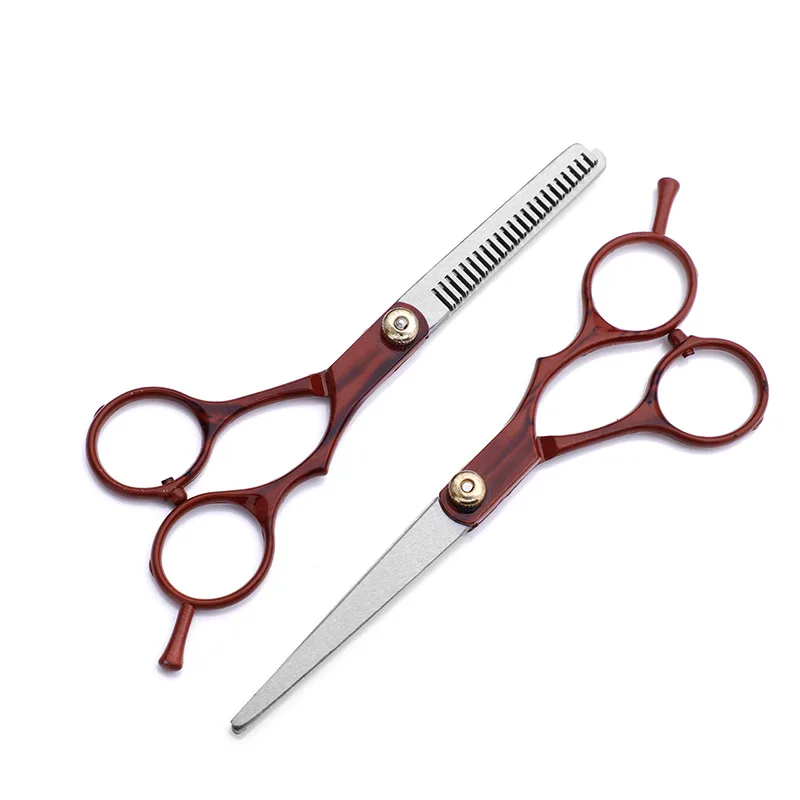 

6 Inch Cutting Thinning Styling Tool Hair Scissors Stainless Steel Salon Hairdressing Shears Regular Flat Teeth Blades