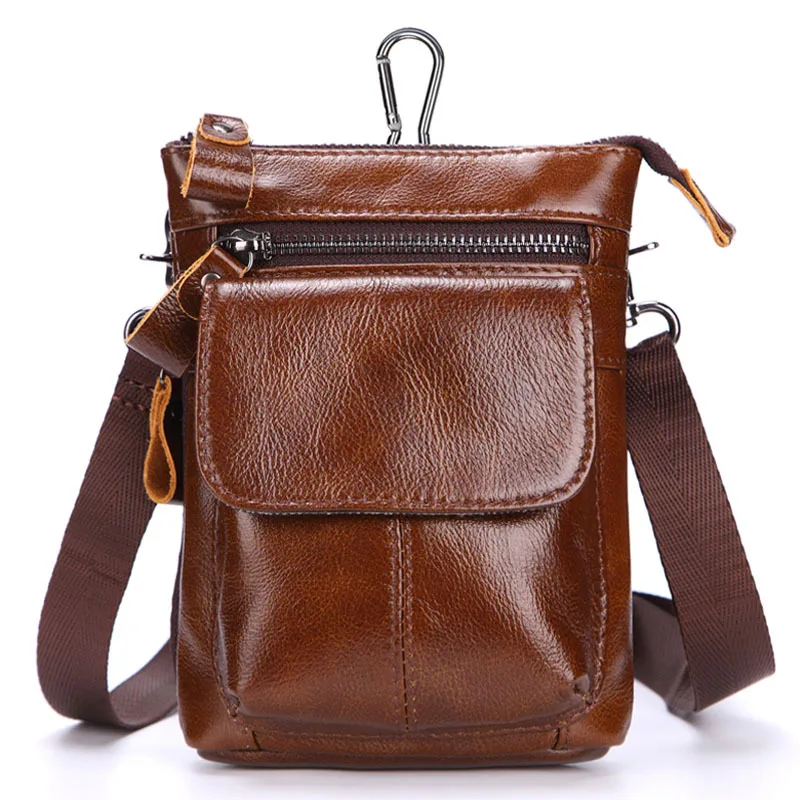 Поясная Сумка из натуральной кожи, мужская сумка через плечо, винтажная, для телефона от AliExpress RU&CIS NEW