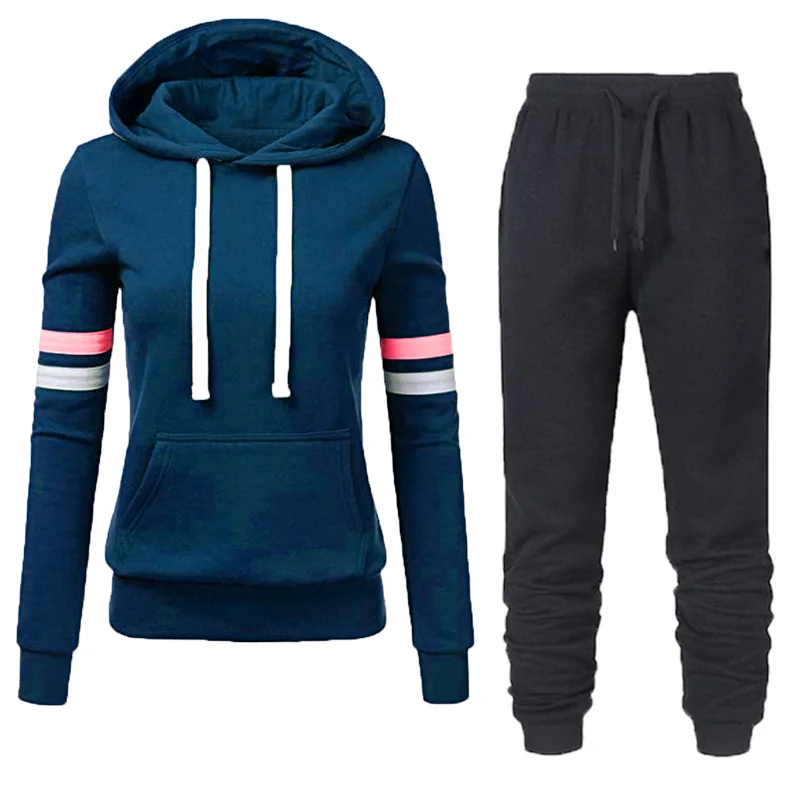 

Spring autumn 2 Piece Set Women Casual Round Neck Long Sleeve Hoodies High Waist sweatpants Tracksuit Women workout sportswear