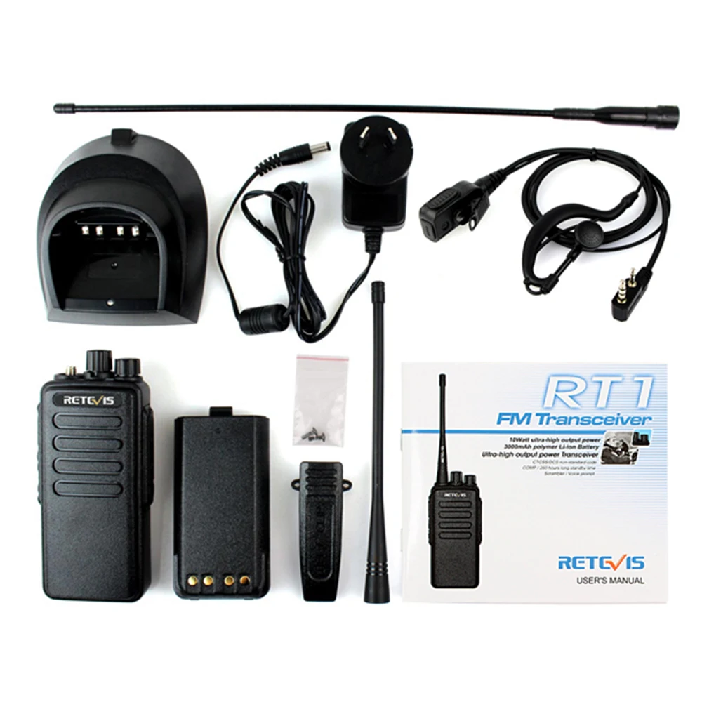 10 Вт высокомощная рация 6 шт. Retevis RT1 VHF (или UHF) аналоговые радиоприемники с большим
