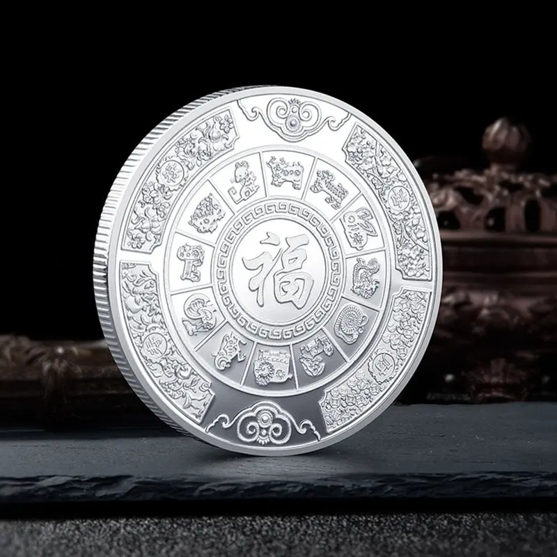 

2021 Year of The Ox Commemorative Coin Lucky China Zodiac Souvenir Collectible Collection Coin Twelve Zodiac Non-currency Gift