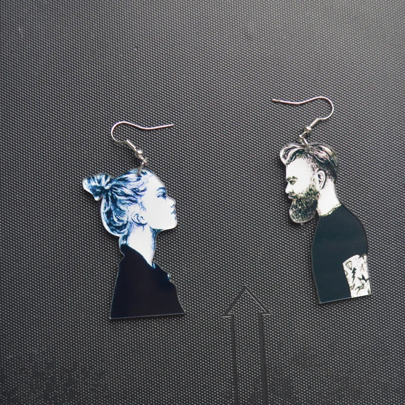 Серьги подвески Hyperbole в европейском стиле Асимметричные акриловые женские