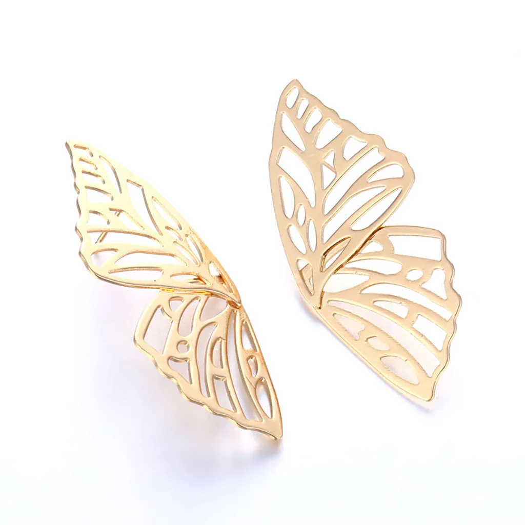 

New Fashion Jewelry Elves Butterfly Ear Clip Single ear Earrings For Women Pendientes Rhinestone Fashion Jewelry Multicolor