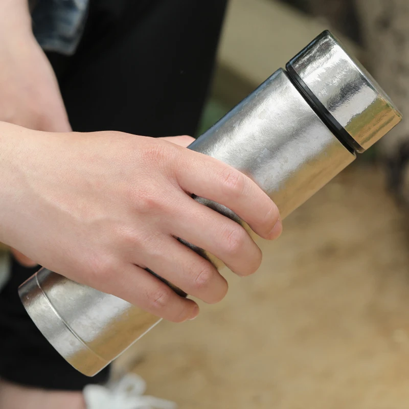 구매 이중 벽 절연 컵 450ml 티타늄 물병 야외 여행 스포츠 병 Thermos 건강한 Bacteriostatic 병