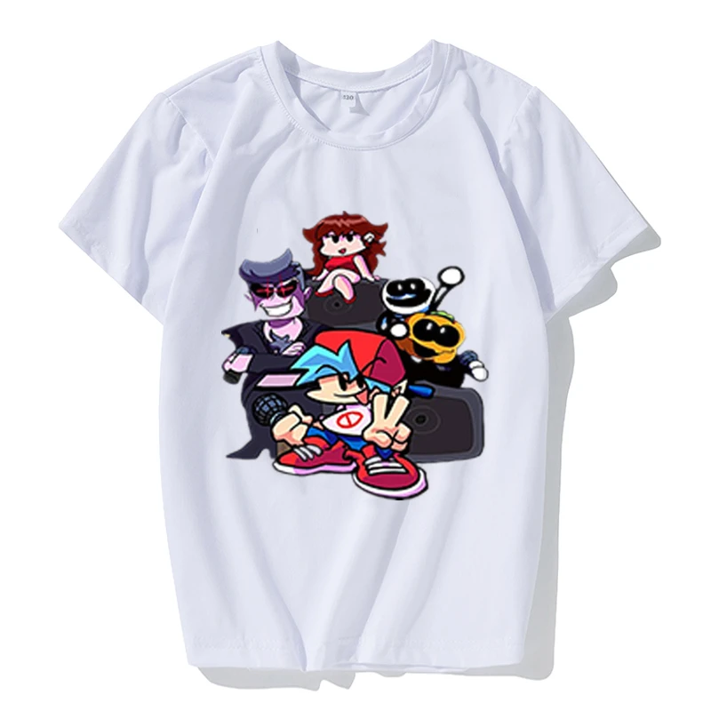 

Футболка Funkin для мальчиков и девочек, смешная мультяшная игра синего певица, детская одежда, топ, аниме одежда