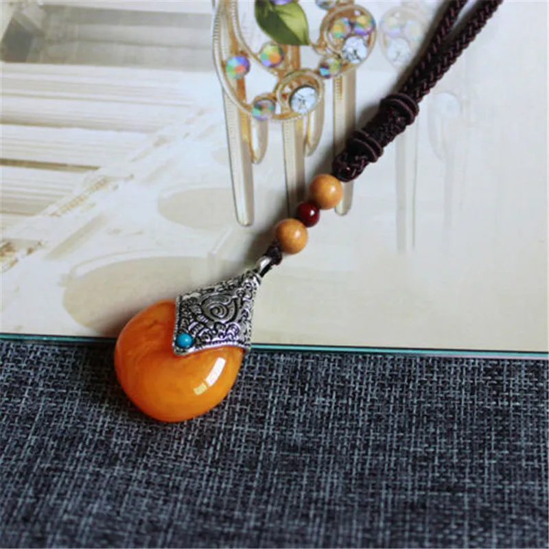 1 шт. антикварная тибетская серебряная подвеска Будды желтая Bodhi бусы для женщин