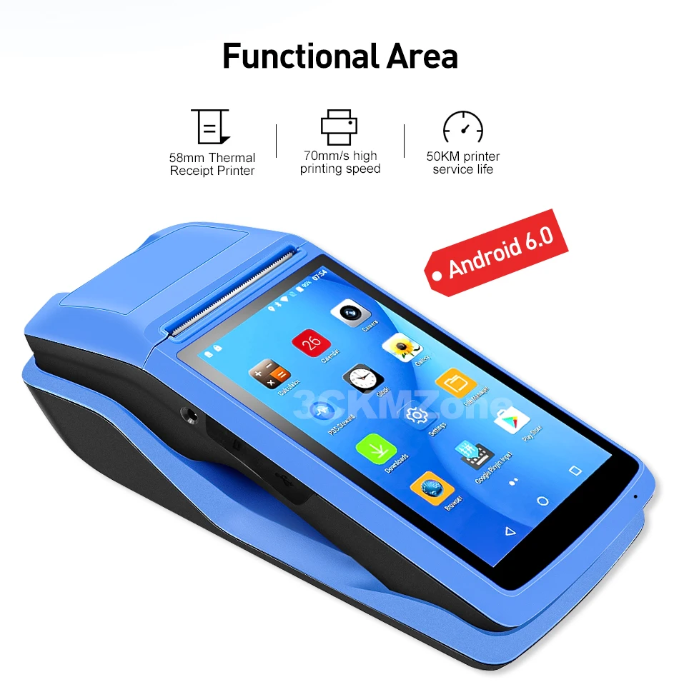 Android 6,0 NFC PDA POS чековый Bluetooth принтер PDA термальный принтер 58 мм ручной pos-терминал wifi Bluetooth 3g PDA