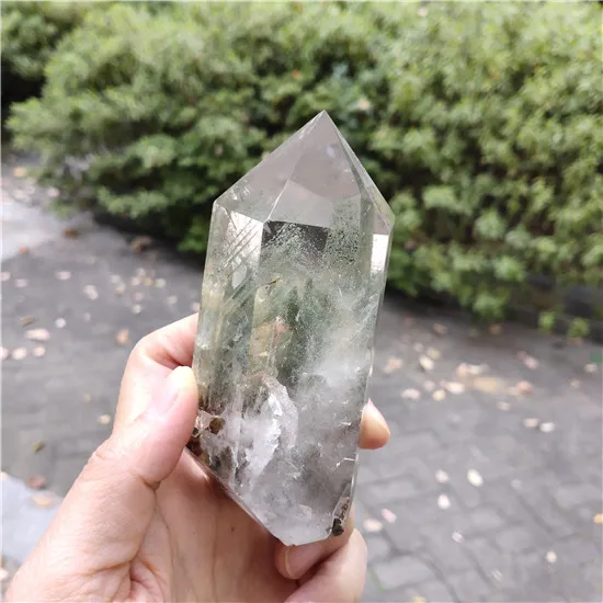 Phantom Himalaya Кристалл башня камень остров кристаллы Wicca Декор натуральный призрак кварц рейке исцеление хрустальные часы Пьер Ислан чакра