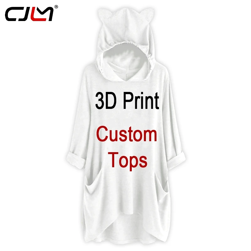 3D Print Kawaii Custom Women Imitation Cotton Polyester Oversized Femme Dropship DIY Your Logo/picture/photo Vendors  - buy with discount