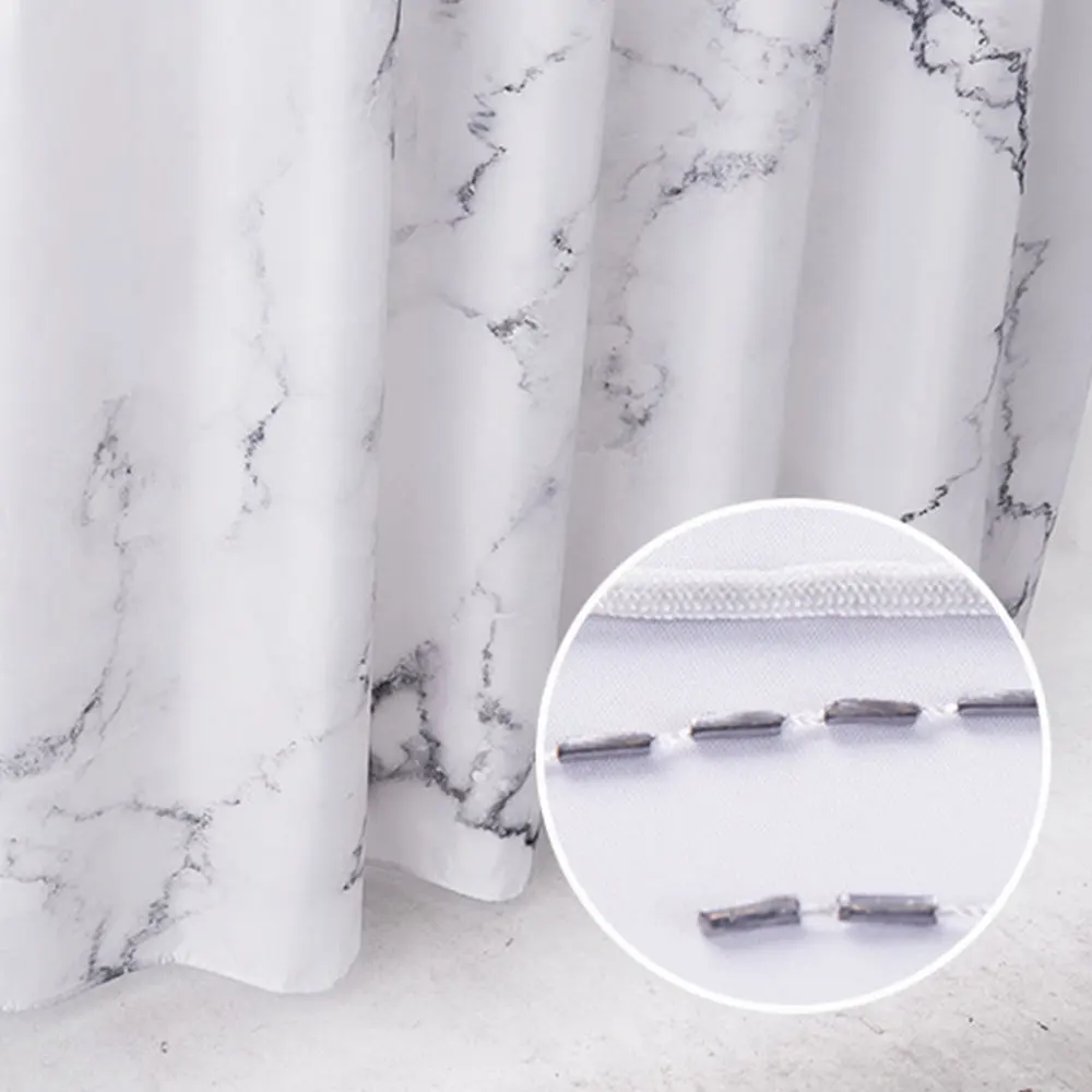 Водонепроницаемая занавеска для душа ванной из полиэстера с 3D мраморным принтом