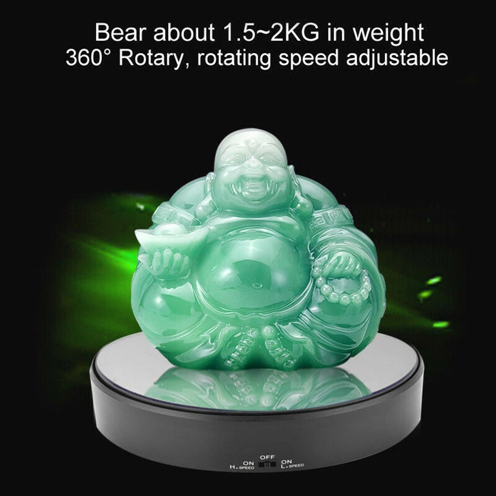 

Jewelry Holder Art Battery Operated Toy Model Support Display Stand Durable Mirror Glass Professional Craft Rotating 360 Swivel