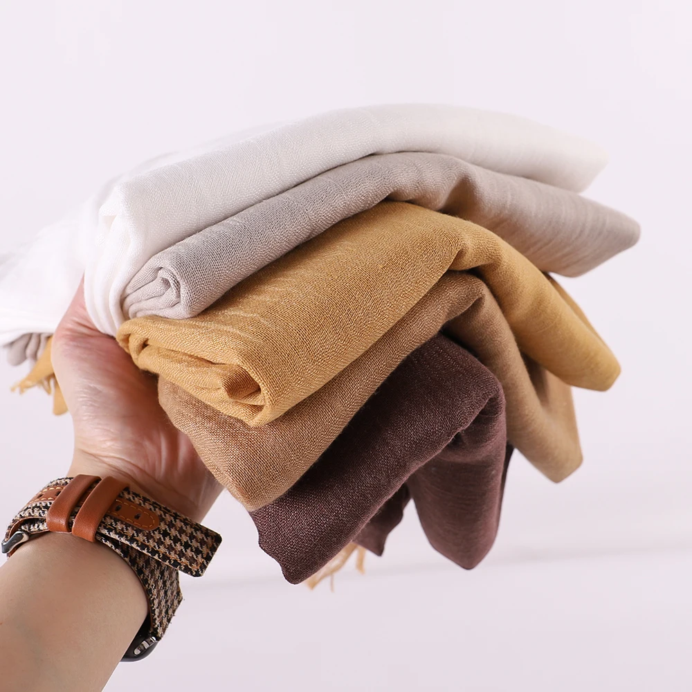 

2022New ladies spring scarf retro bohemian cashew Solid color beauty sunscreen hair accessories Pashmina Buffada ladies scarf
