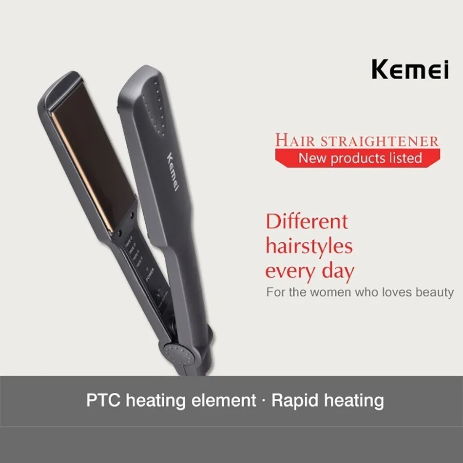 Kemei KM-329, профессиональные выпрямители, электрический выпрямитель для бороды, выпрямитель для волос, плоский утюг, быстрый разогрев, KM-328, инструменты для укладки