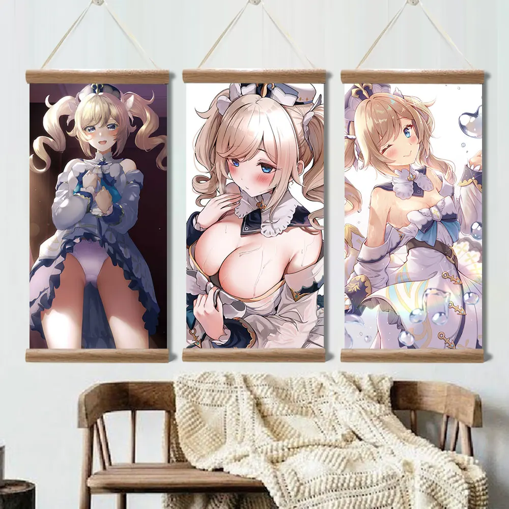 Постер Genshin Impact Барбара ганью Сяо сексуальная Аниме Картина настенные постеры на