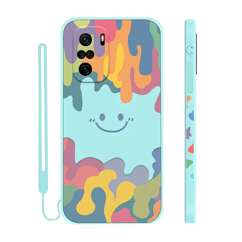 

Cute Smile Case For POCO M3 PRO 5G POCO F3 GT case POCO F3 Soft Lace edge strip Phone Cover For POCO F2 Pro X2