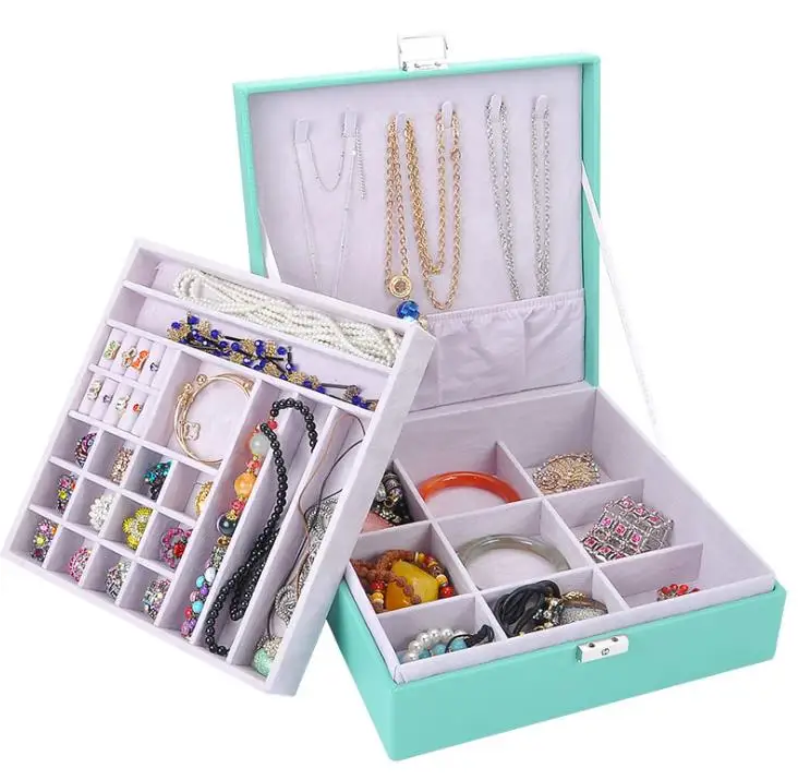 Премиум деревянная замшевая шкатулка для хранения ювелирных изделий