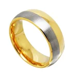 2020 оригинальные вольфрамовые кольца шириной 8 мм для мужчин, золотистые кольца на костяшки пальца, купольная лента, матовая отделка, размер 5-14