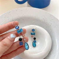 beautiful blue long earrings korean style personality simple elegant pendientes jewelry